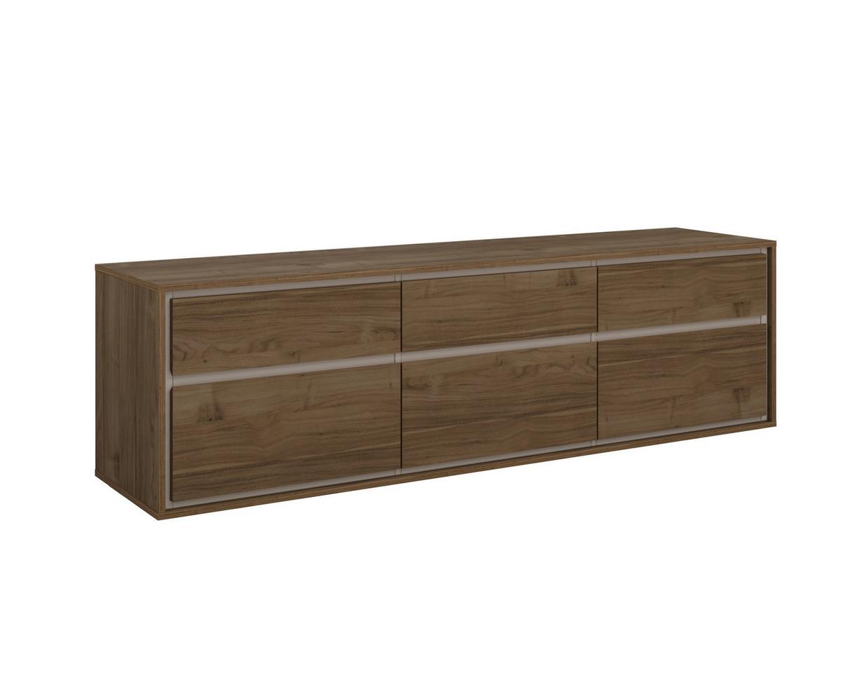 Tv Szekrény Cosme - kasmírszínű/diószínű, Modern, faalapú anyag (167/54/40cm)