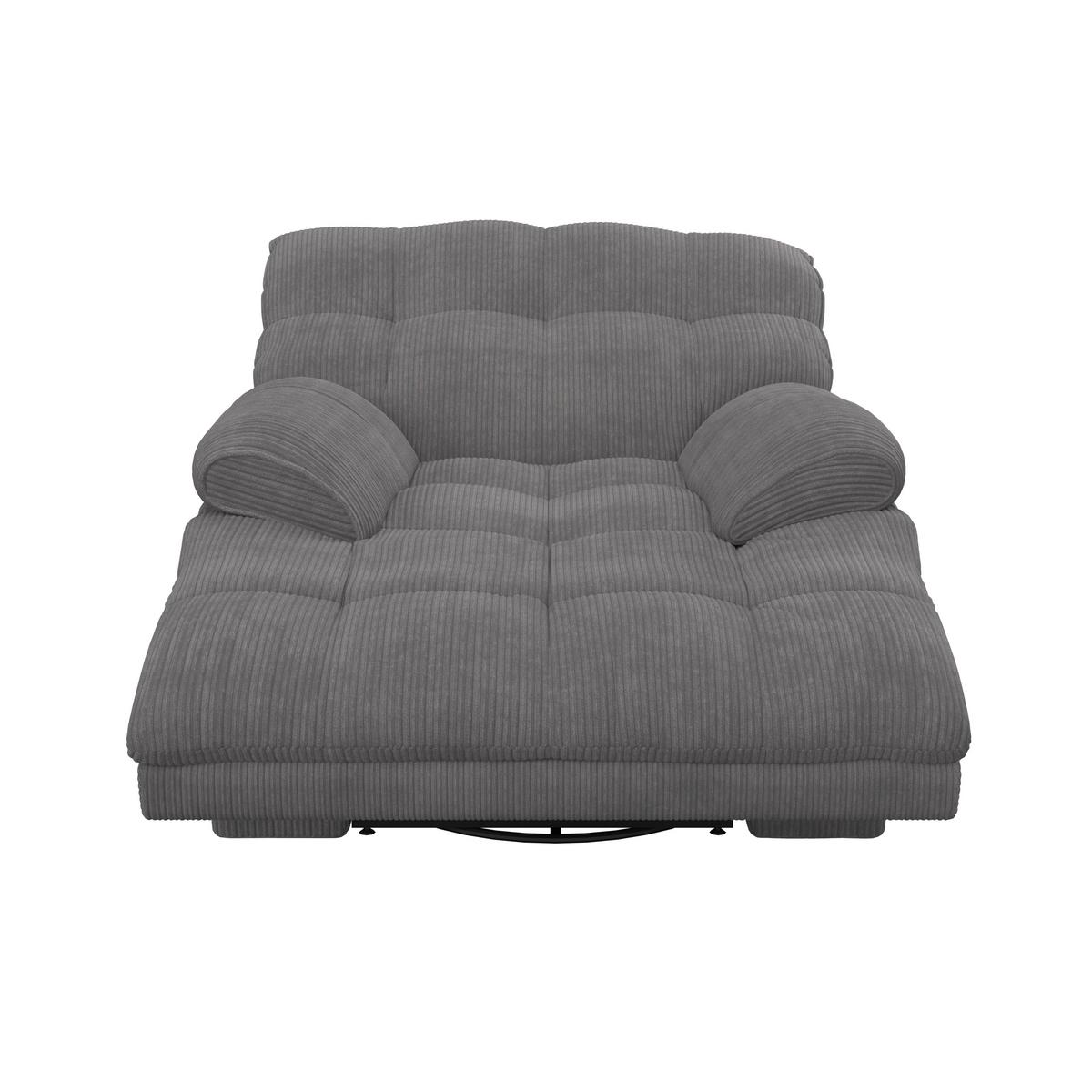 Sessel Natalie Dunkelgrau/Cord - Dunkelgrau/Schwarz, MODERN, Holz/Textil (98/94/106cm) - Bessagi Home