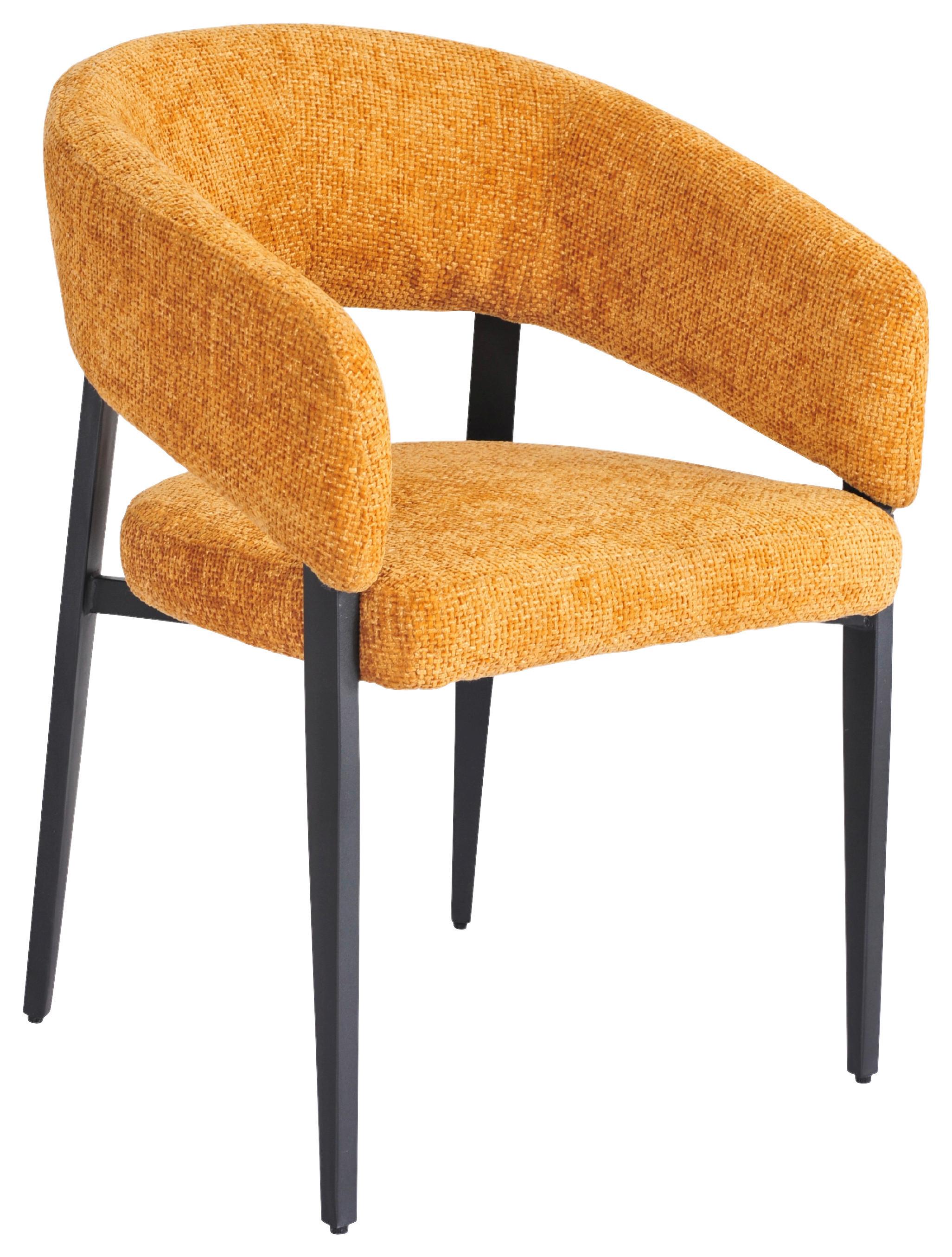 Stolica Astra - curry žuta/crna, Moderno, metal/tekstil (59,5/83/58,5cm) - Premium Living