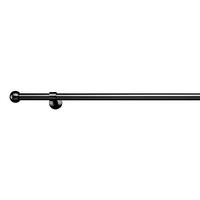 Vorhangstangenset Wand/Decke in Schwarz ca. 120-210cm - Schwarz, Metall (120-210cm) - Modern Living