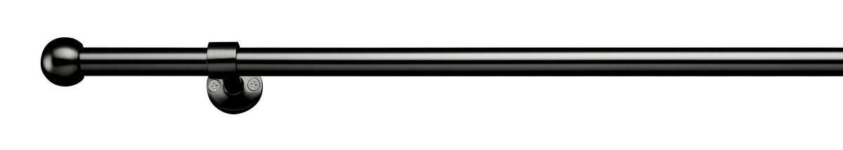 Vorhangstangenset Wand/Decke in Schwarz ca. 120-210cm - Schwarz, Metall (120-210cm) - Modern Living