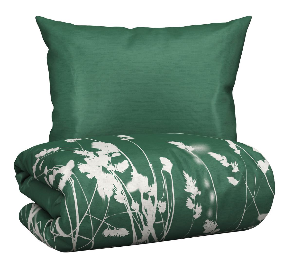 BETTWÄSCHESET EMILIA - Grün, Natur, Textil (160/210cm) - Modern Living