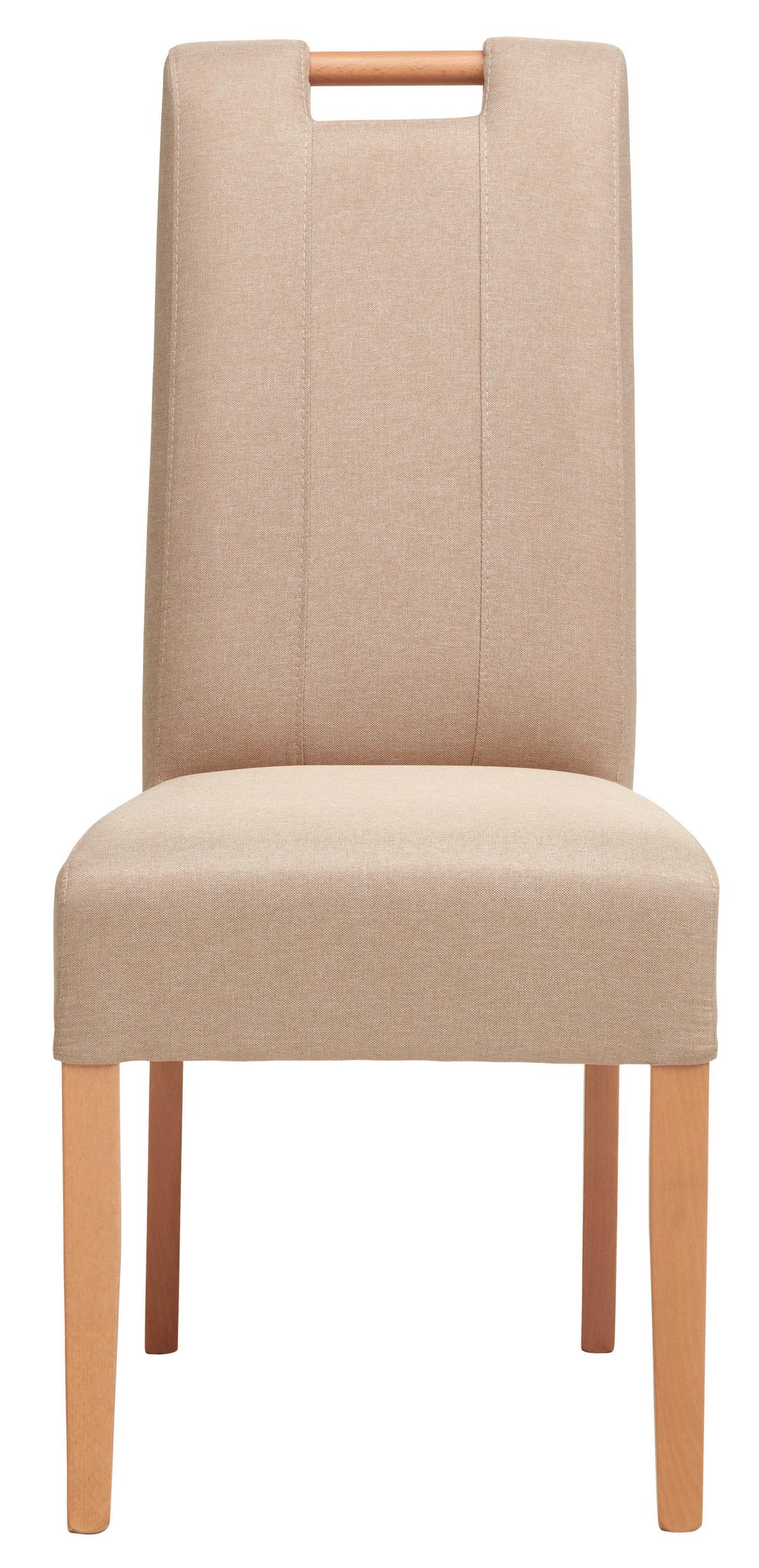 KRZESŁO JASMIN - kolor naturalny/taupe, Modern, drewno/tkanina (46/101/62cm) - Livetastic