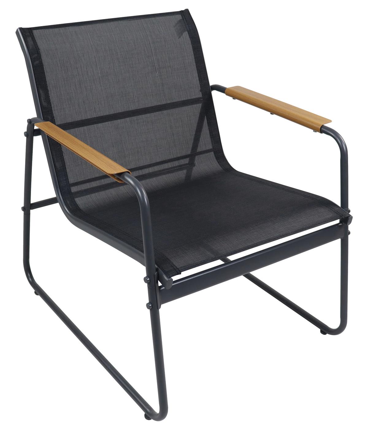 GARTENMÖBEL-SET LEXILA 4-TLG - Schwarz, Modern, Glas/Kunststoff - Gardenson