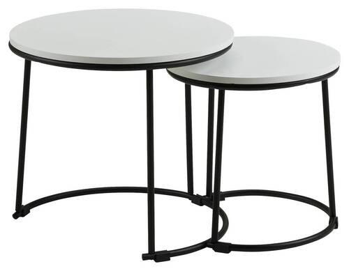 Set Mizic Paula, 2-Delni, Bela, Črna - črna/bela, Moderno, kovina/leseni material (35-43/34-39cm) - Mömax