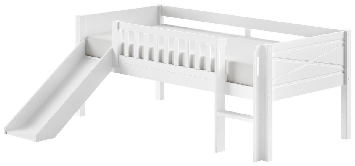 Spielbett SCOTT Weiß ca.90x200cm mit Rutsche - Weiß, MODERN, Holz/Holzwerkstoff (90/200cm) - Vipack