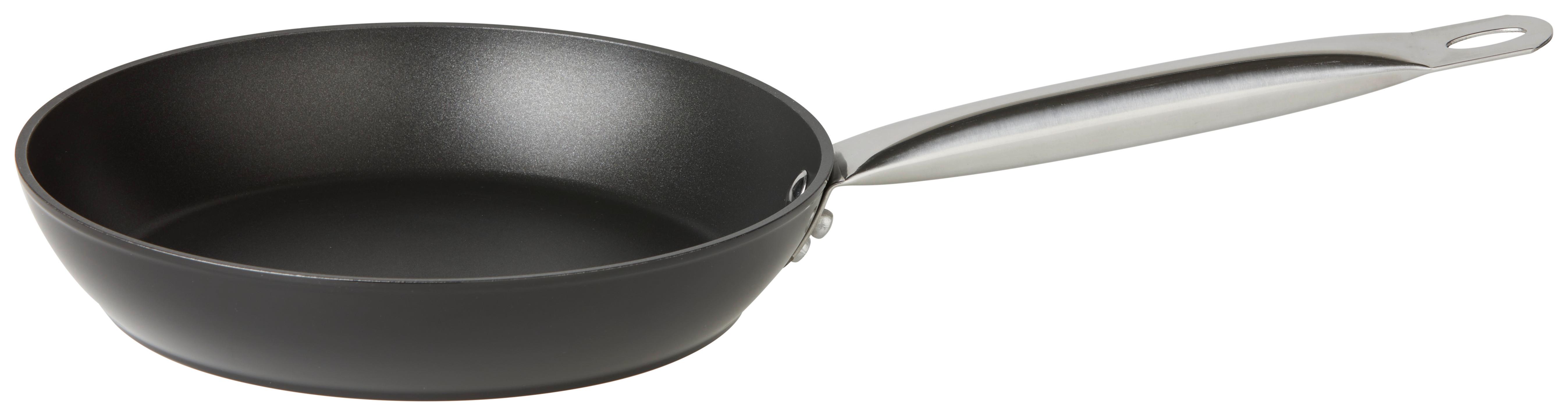 Bratpfanne Classic Ø ca. 24cm - Silberfarben/Schwarz, KONVENTIONELL, Metall (24/4,7cm) - Modern Living
