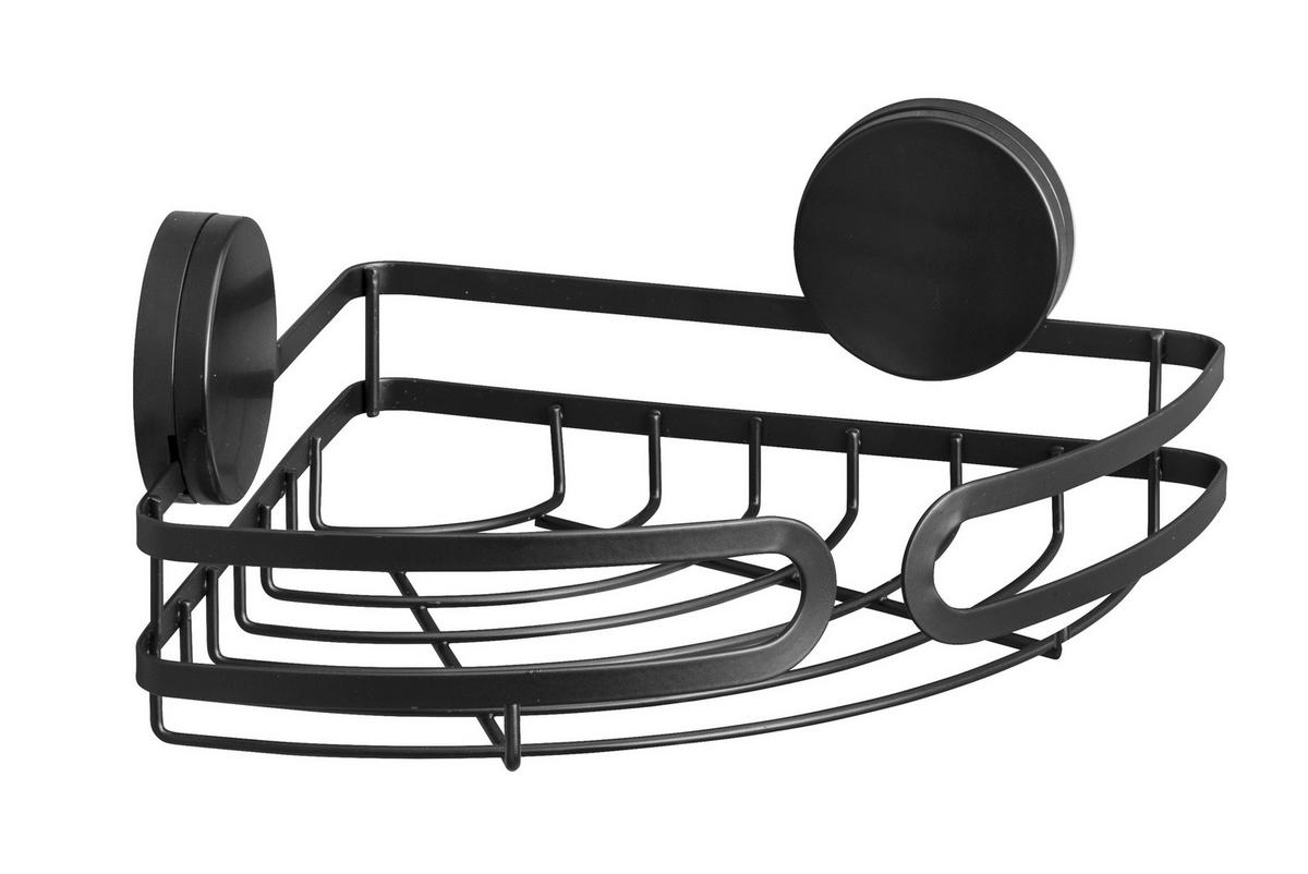 Regal Za Tuš Pavia - crna, Moderno, metal (27/9,8/20cm) - Wenko