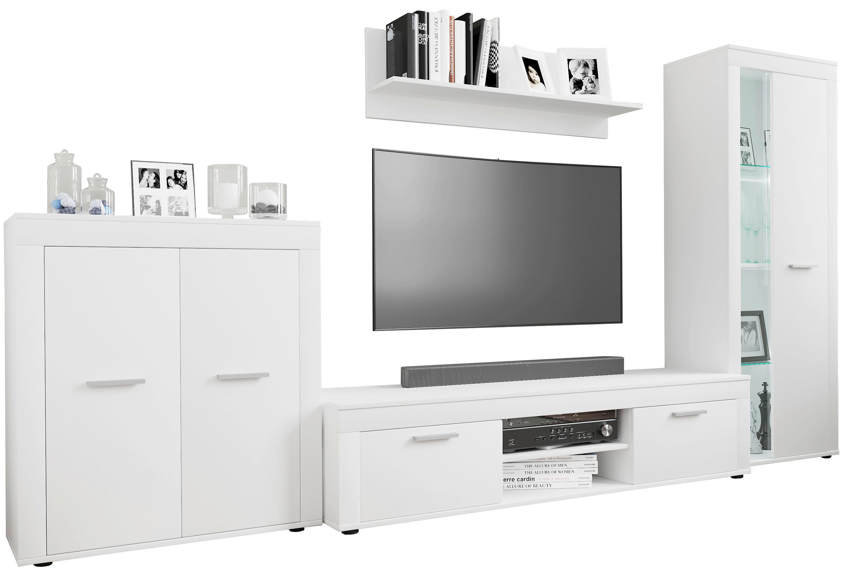 Dnevni Regal Usilo Xl, Bela, 4-Delni Set - srebrne barve/črna, Design, kovina/umetna masa (300/159/37cm) - MID.YOU