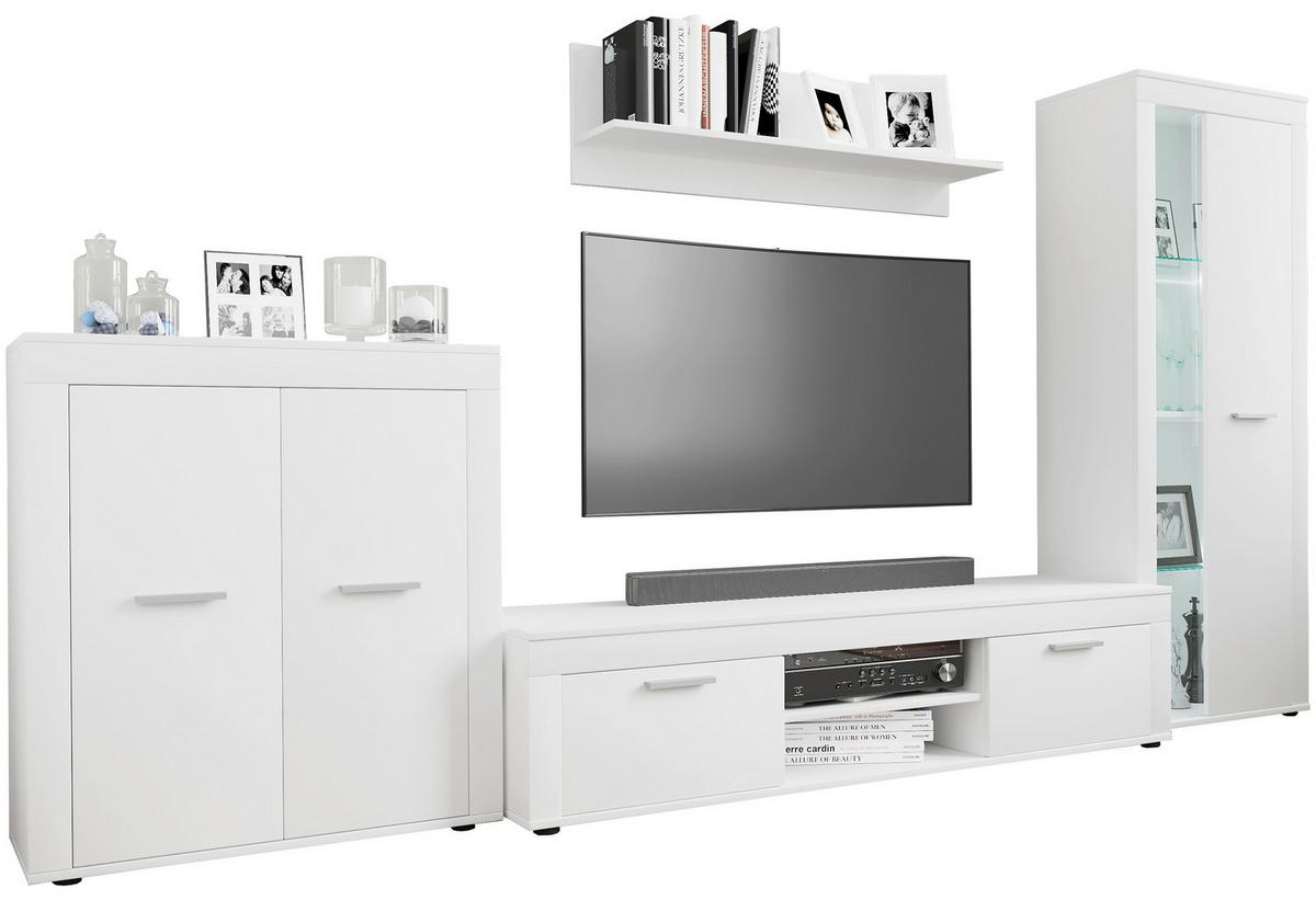 Dnevni Regal Usilo Xl, Bela, 4-Delni Set - srebrne barve/črna, Design, kovina/umetna masa (300/159/37cm) - MID.YOU