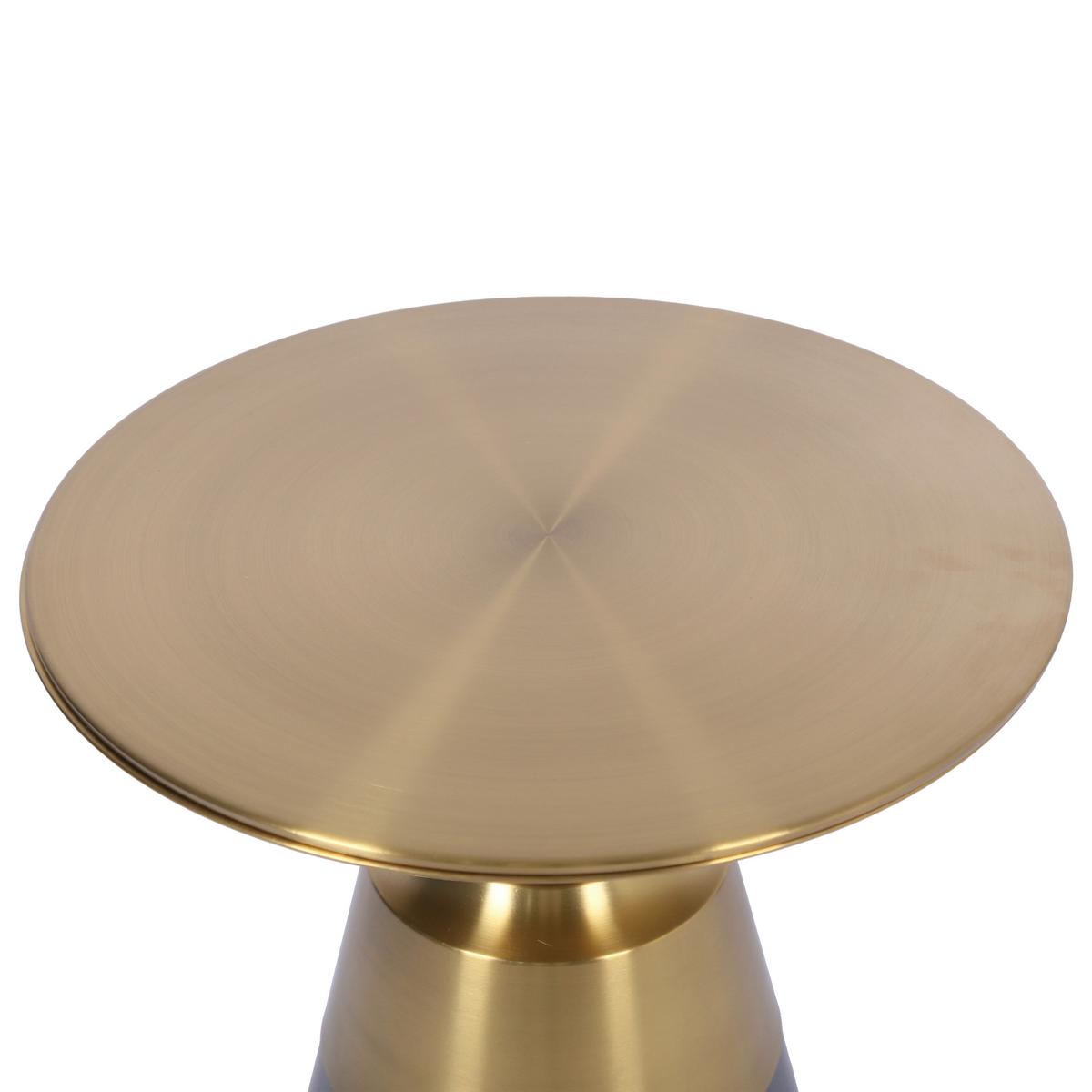 Kisasztal Baily - aranyszínű/szürke, Romantik / Landhaus, üveg/fém (48/54,5cm) - Premium Living