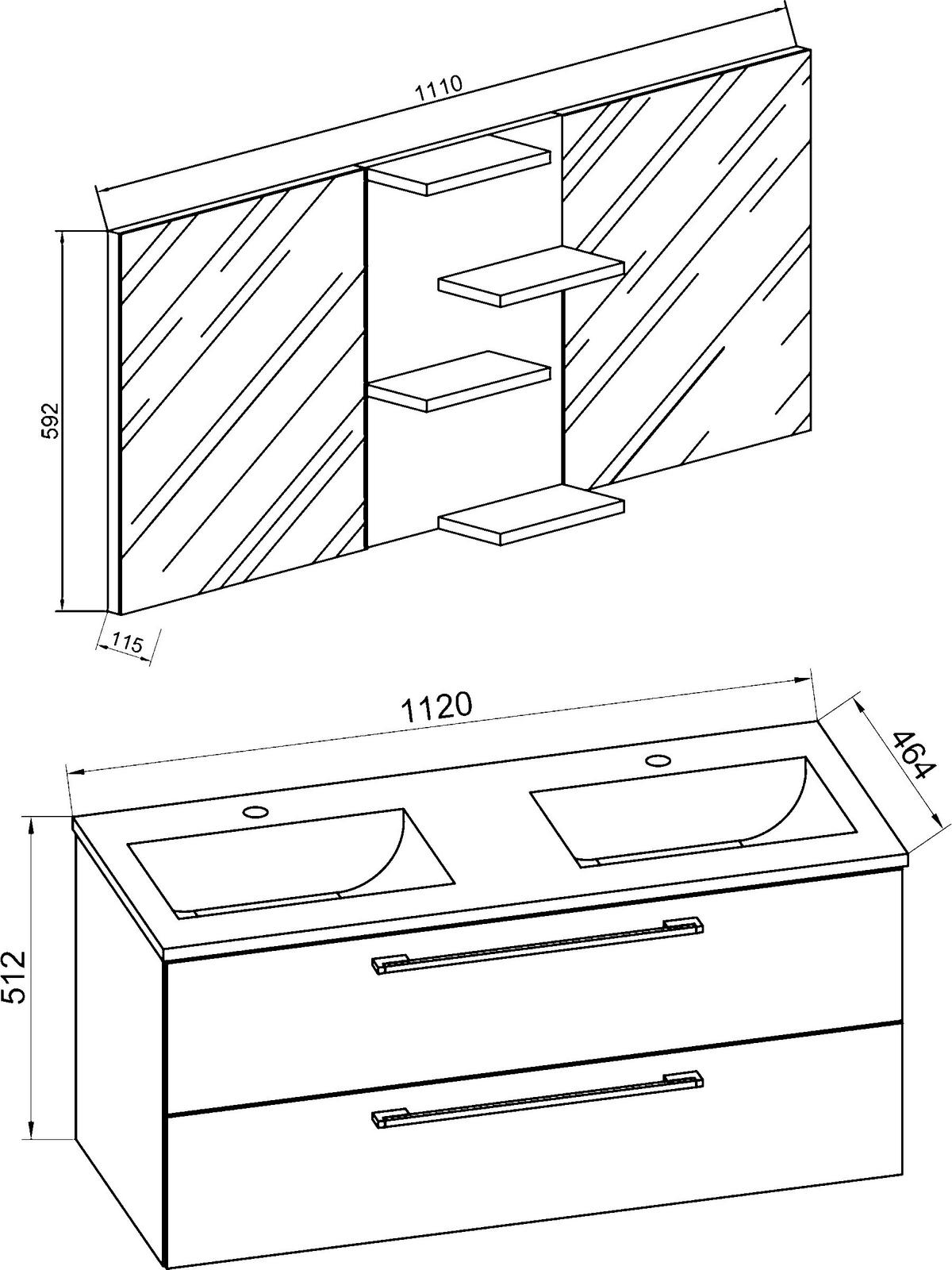 Kopalnica Budasi, Barva Hrasta, 4-Delna - bela/medeni hrast, Moderno, leseni material/keramika (145cm) - MID.YOU