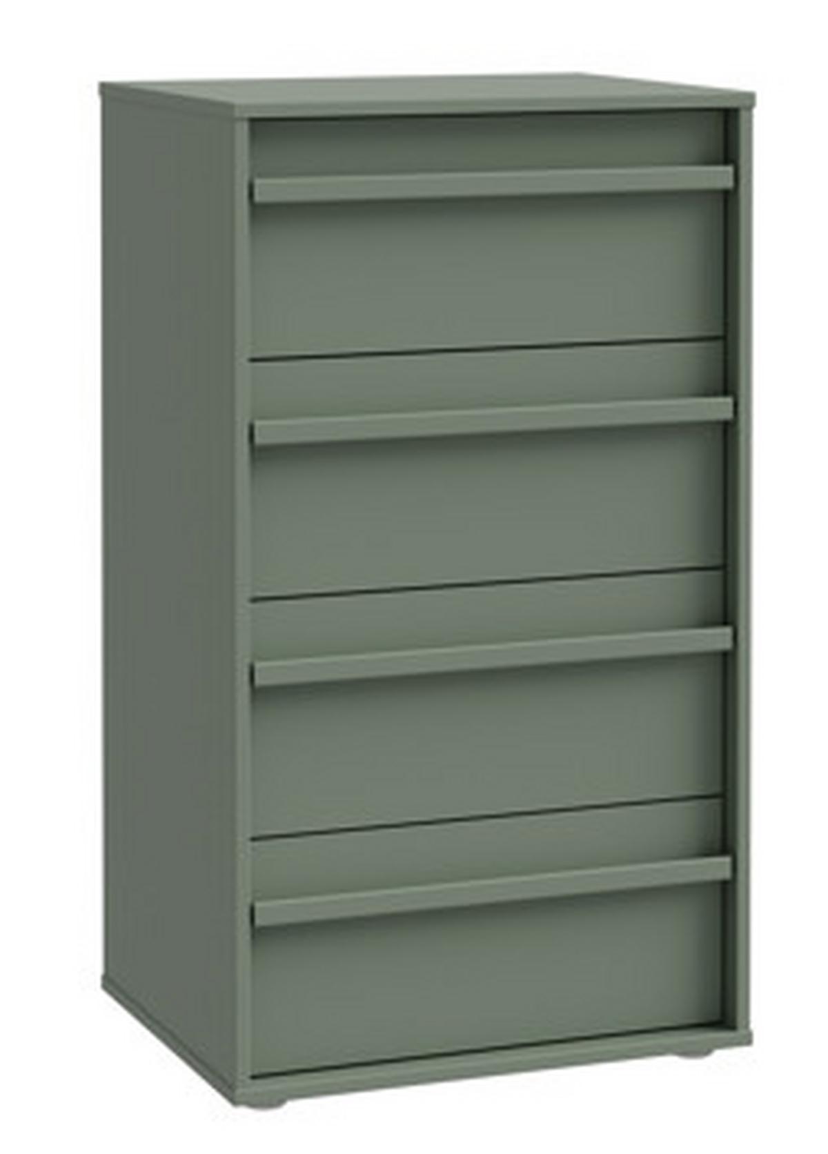 Komód 4 Fiókkal Canchoa - zsályazöld, Modern, faalapú anyag (53,4/94,4/42cm)
