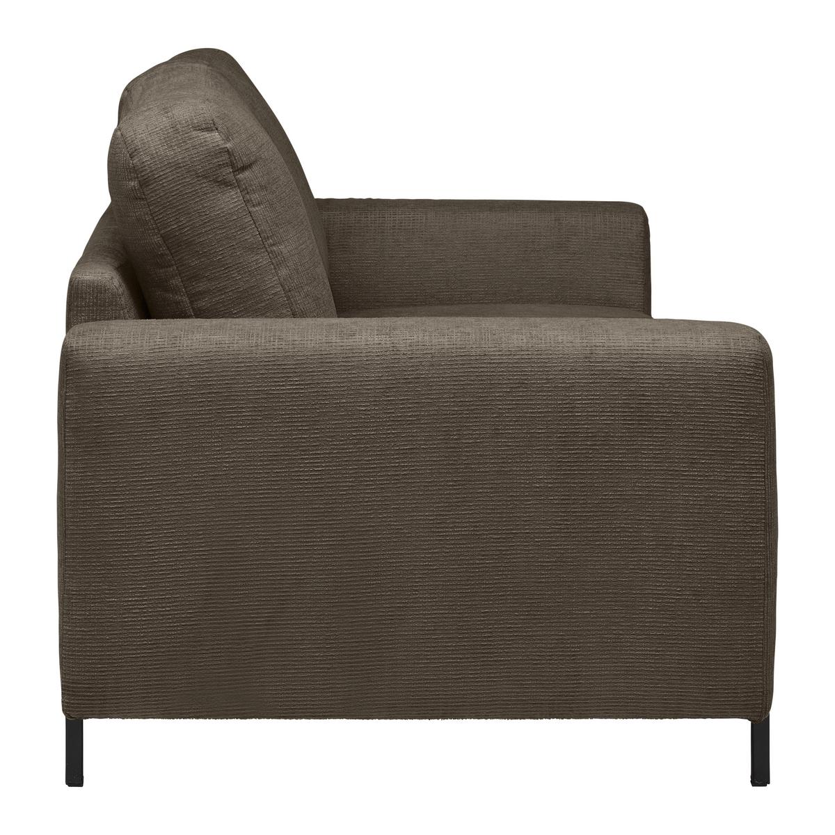 3-Sitzer-Sofa Piega Braun - Schwarz/Braun, MODERN, Textil/Metall (230/66-87/96cm) - Mömax