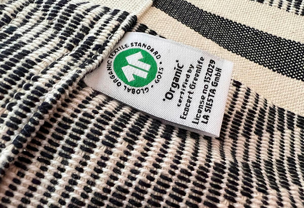 Hängematte Hammock Chair Braun/Schwarz/Weiß - Eukalyptusholzfarben/Schwarz, KONVENTIONELL, Holz/Textil (103-106/152-163/107cm) - La Siesta