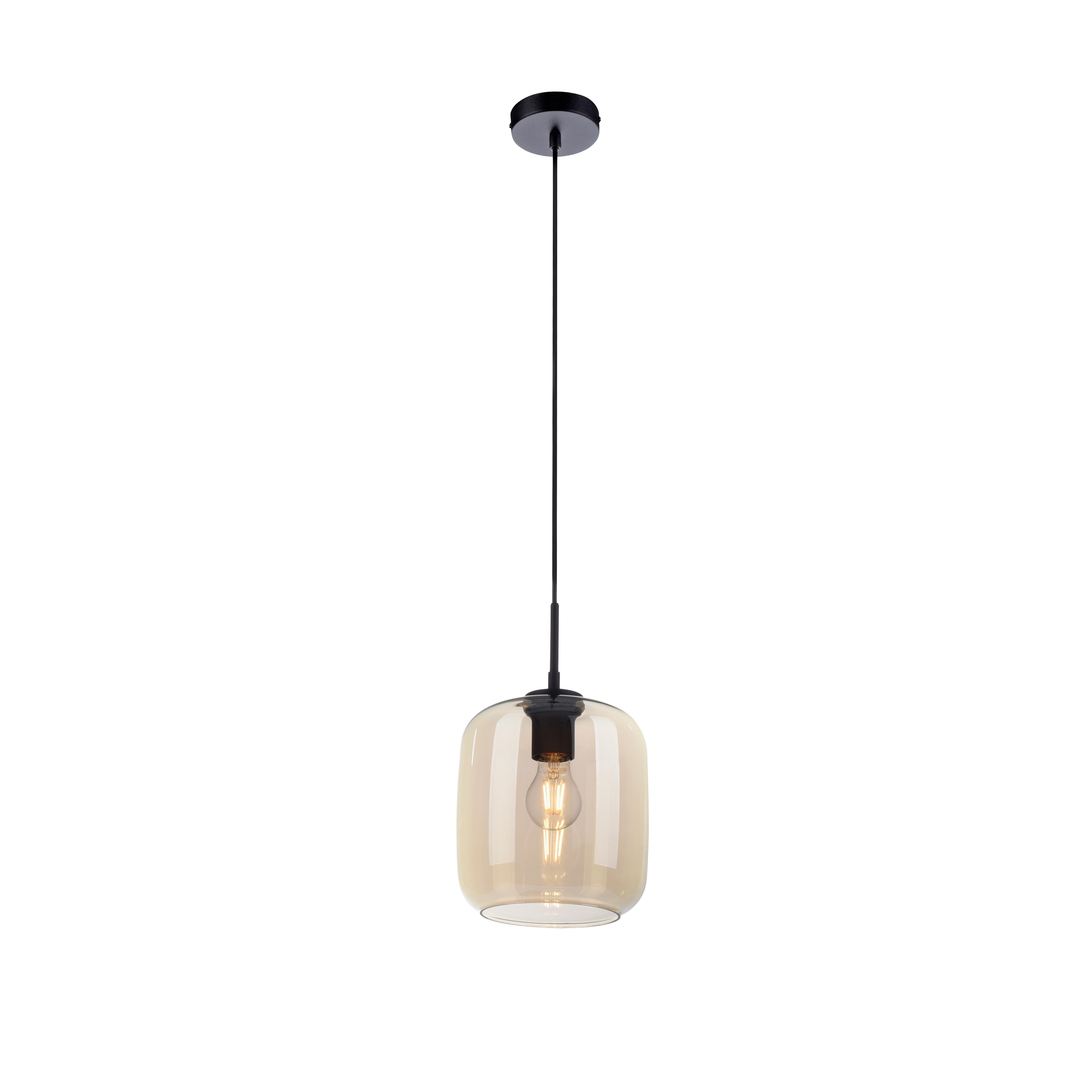 Hängeleuchte Shitake Schwarz max. 10 Watt - Schwarz, Design, Kunststoff/Metall (19/19/150cm) - Paul Neuhaus