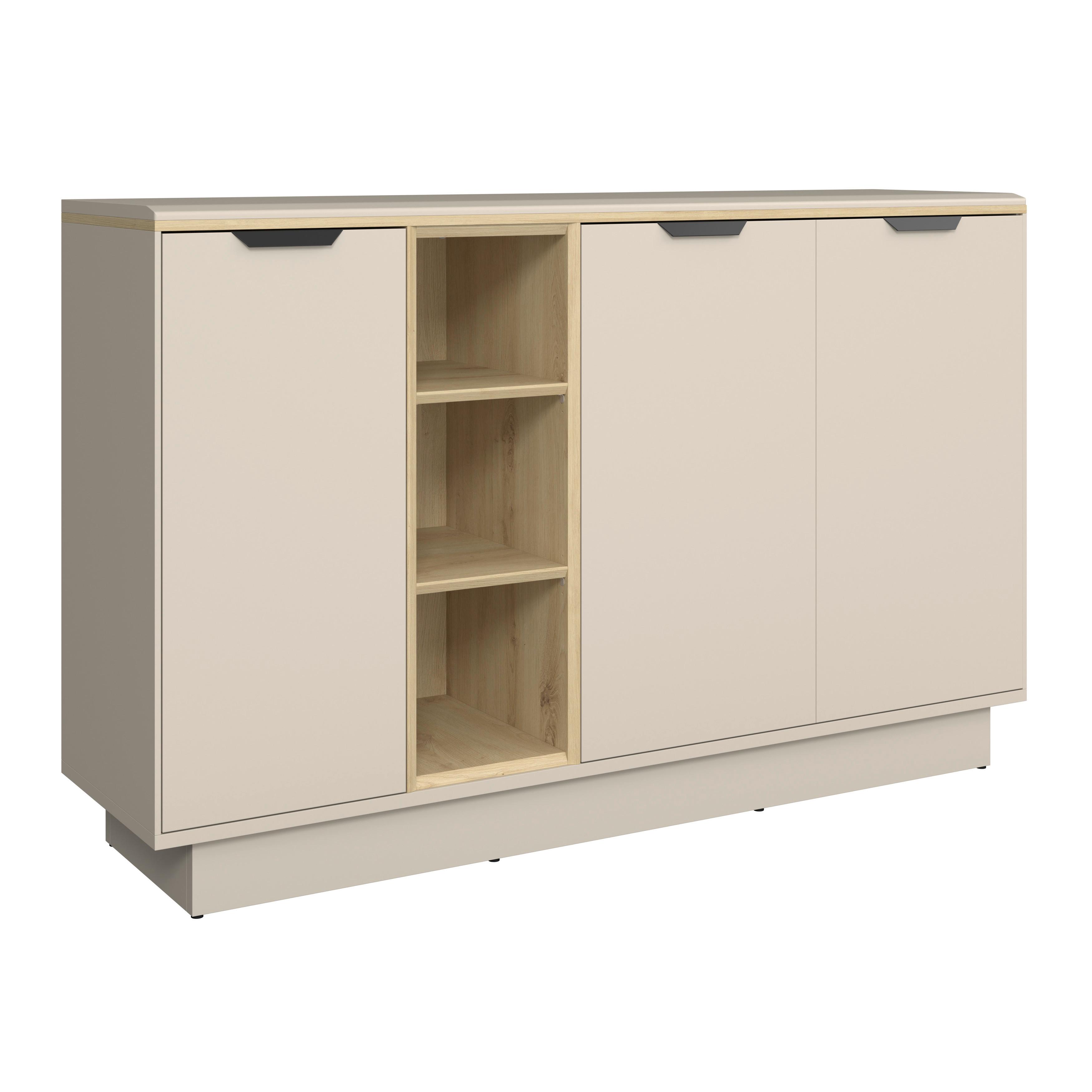 COMODĂ CU UșI DARIUS - cașmir/stejar Artisan, Trend, material pe bază de lemn (138,9/87,4/37cm)