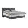Boxspringbett Queen in Anthrazit ca. 180x200cm - Chromfarben/Anthrazit, KONVENTIONELL, Textil (180/200cm) - Premium Living