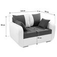 Dvosjed Sofa Faro - boje blata/boje kroma, KONVENTIONELL, tekstil/drvo (150/90/92cm)