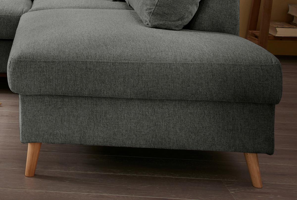 Wohnlandschaft Valentina Anthrazit Struktur - Anthrazit/Naturfarben, KONVENTIONELL, Holz/Textil (230/200cm) - P & B