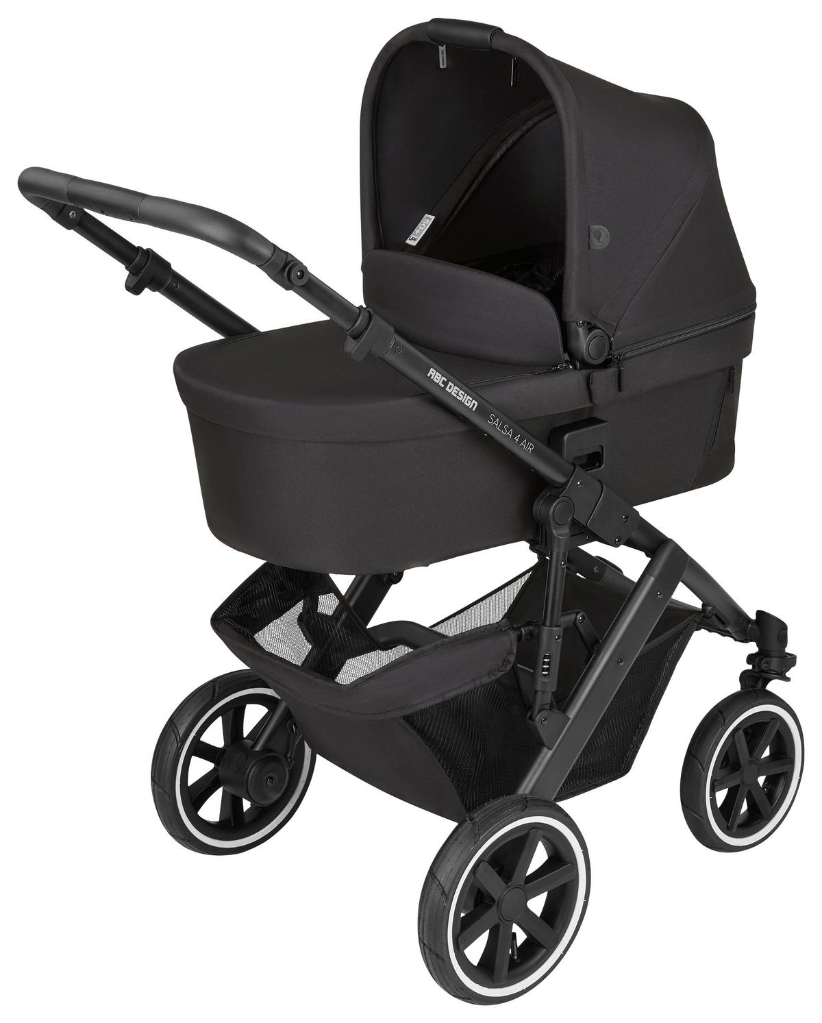 WÓZEK DZIECIĘCY WIELOFUNKCYJNY SALSA 4 AIR - czarny, Basics, tkanina (95/63/101cm) - ABC Design