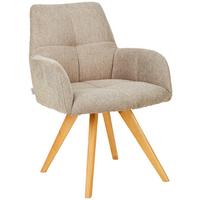 KRZESŁO Z PODŁOKIETNIKAMI PISA - kolor dębowy/taupe, Konventionell, drewno/tkanina (62/87,5/68,5cm) - Linea Natura