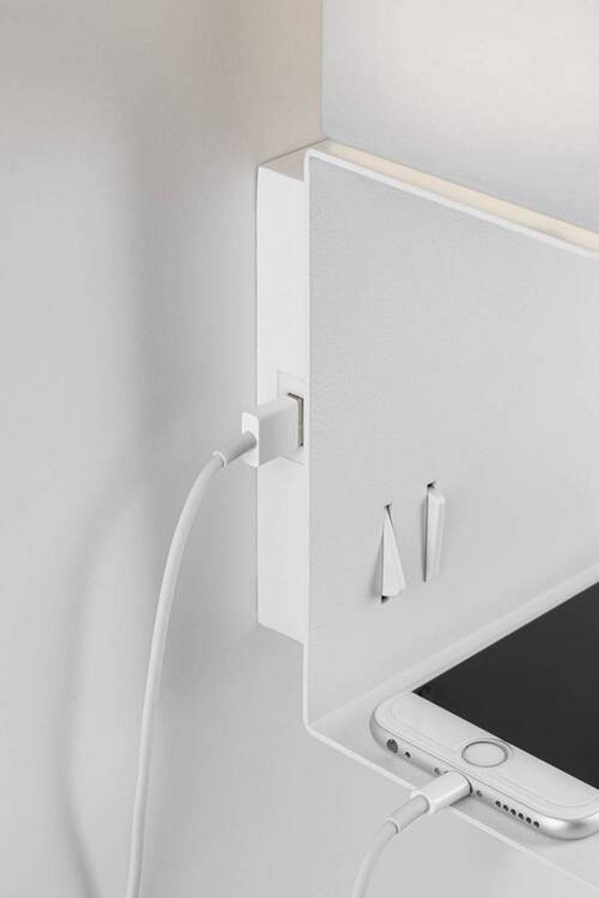 Wandleuchte Merani in Grau/Weiß max. 40 Watt - Weiß/Grau, LIFESTYLE, Textil/Metall (25/35,5cm) - Paulmann