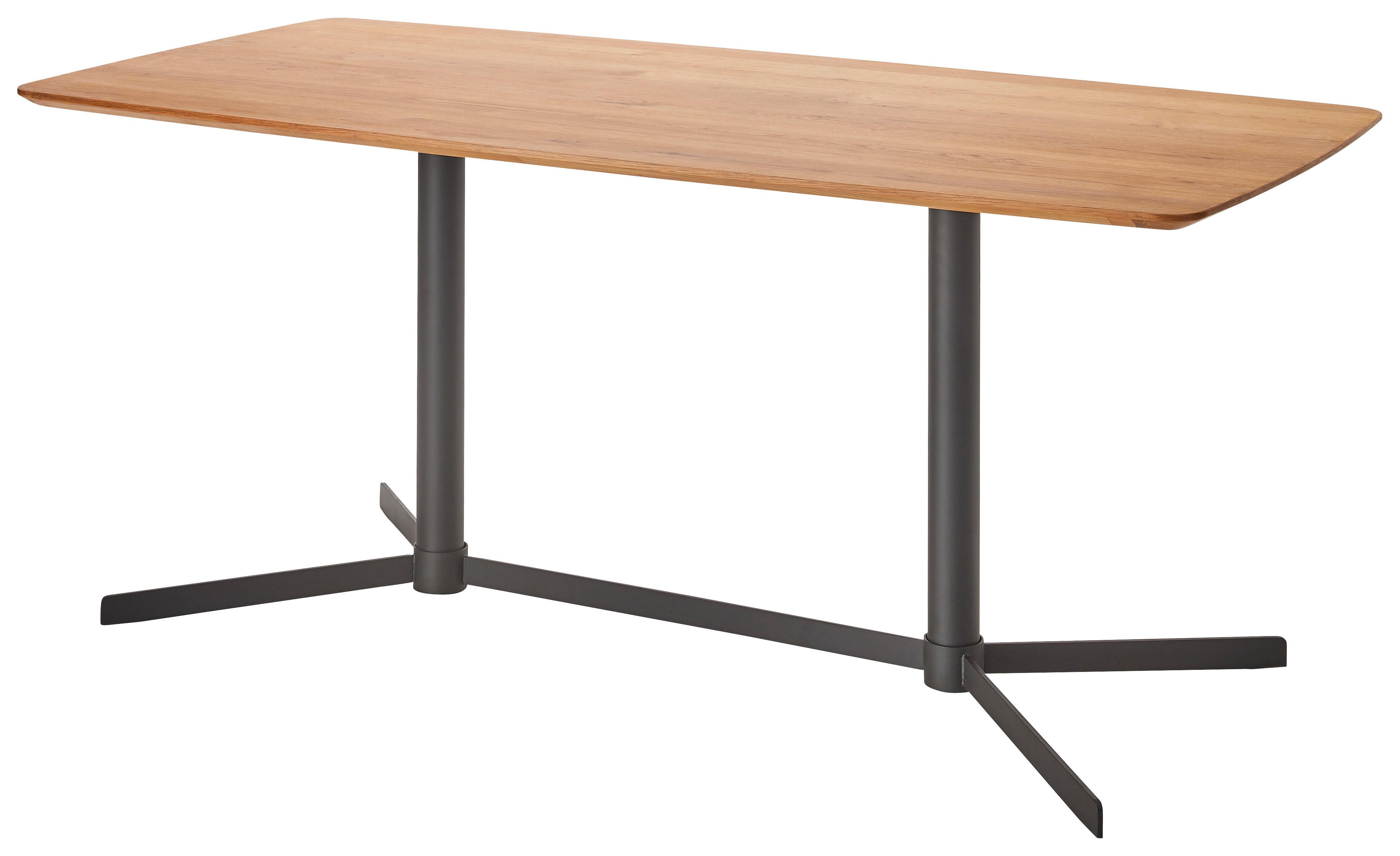 MATBORD VALLETTA - svart/ekfärgad, Modern, metall/trämaterial (160/90/76cm) - Premium Living