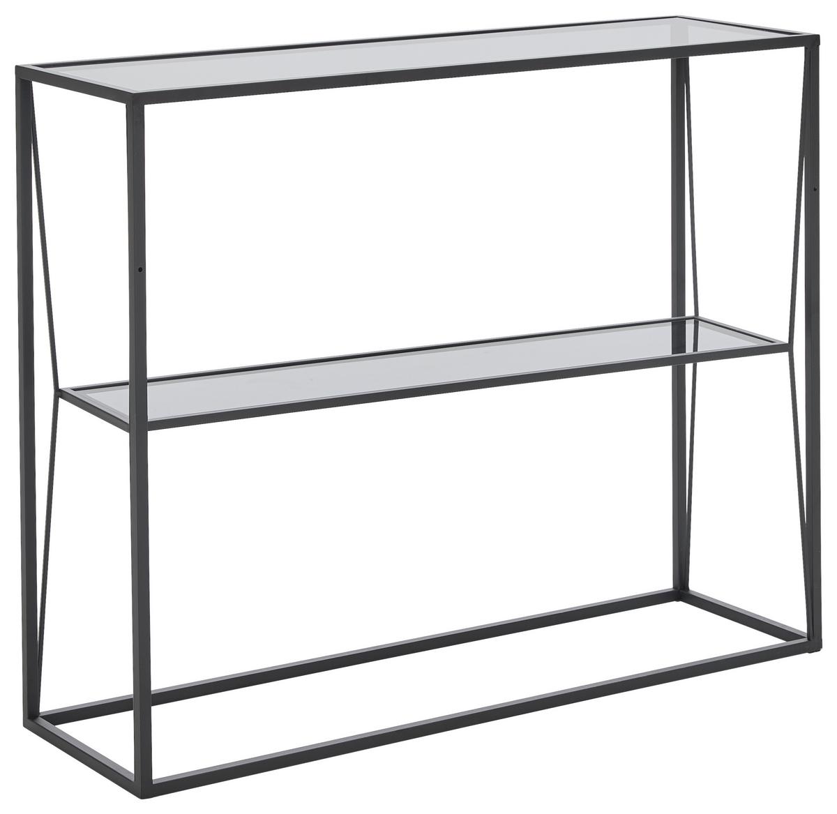 STÓŁ KONSOLA HARRY - czarny/szary, Trend, metal/szkło (100/30/80cm) - Xora