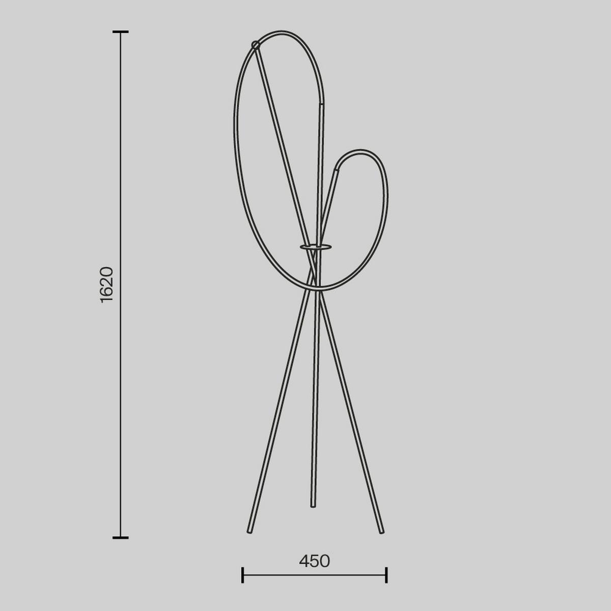 Stoječa Led-svetilka Crochet - bela/barve medenine, Design, kovina/umetna masa (45/162cm) - MAYTONI