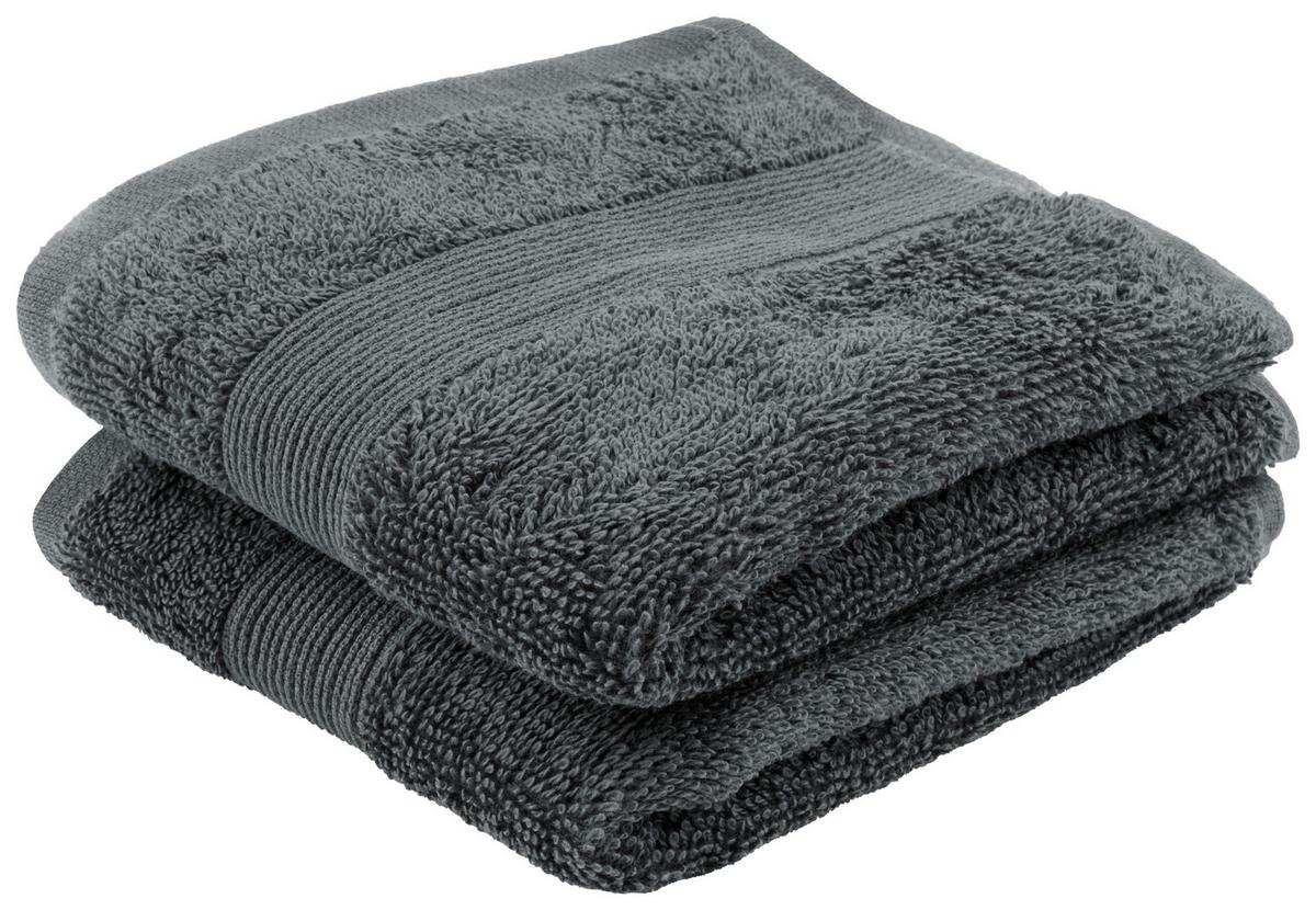 Duschtuch Silke Anthrazit ca. 70x140cm - Anthrazit, Textil (70/140cm)