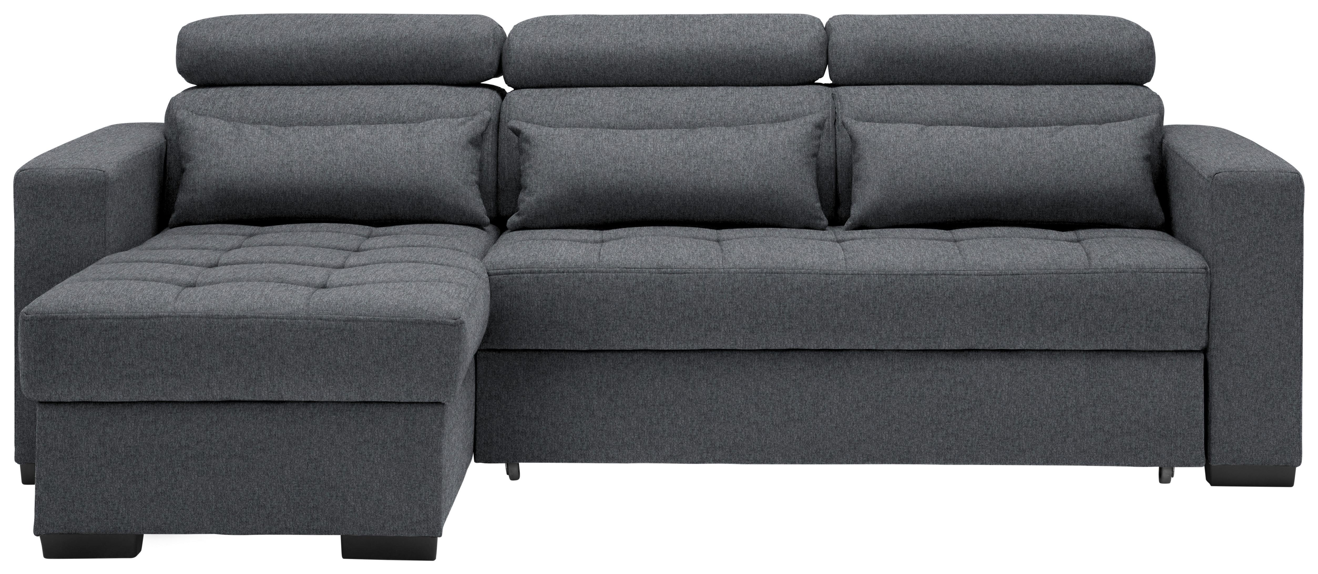 NAROŻNIK MONSON - czarny/kolor grafitowy, Design, tworzywo sztuczne/tkanina (179/240cm) - Carryhome