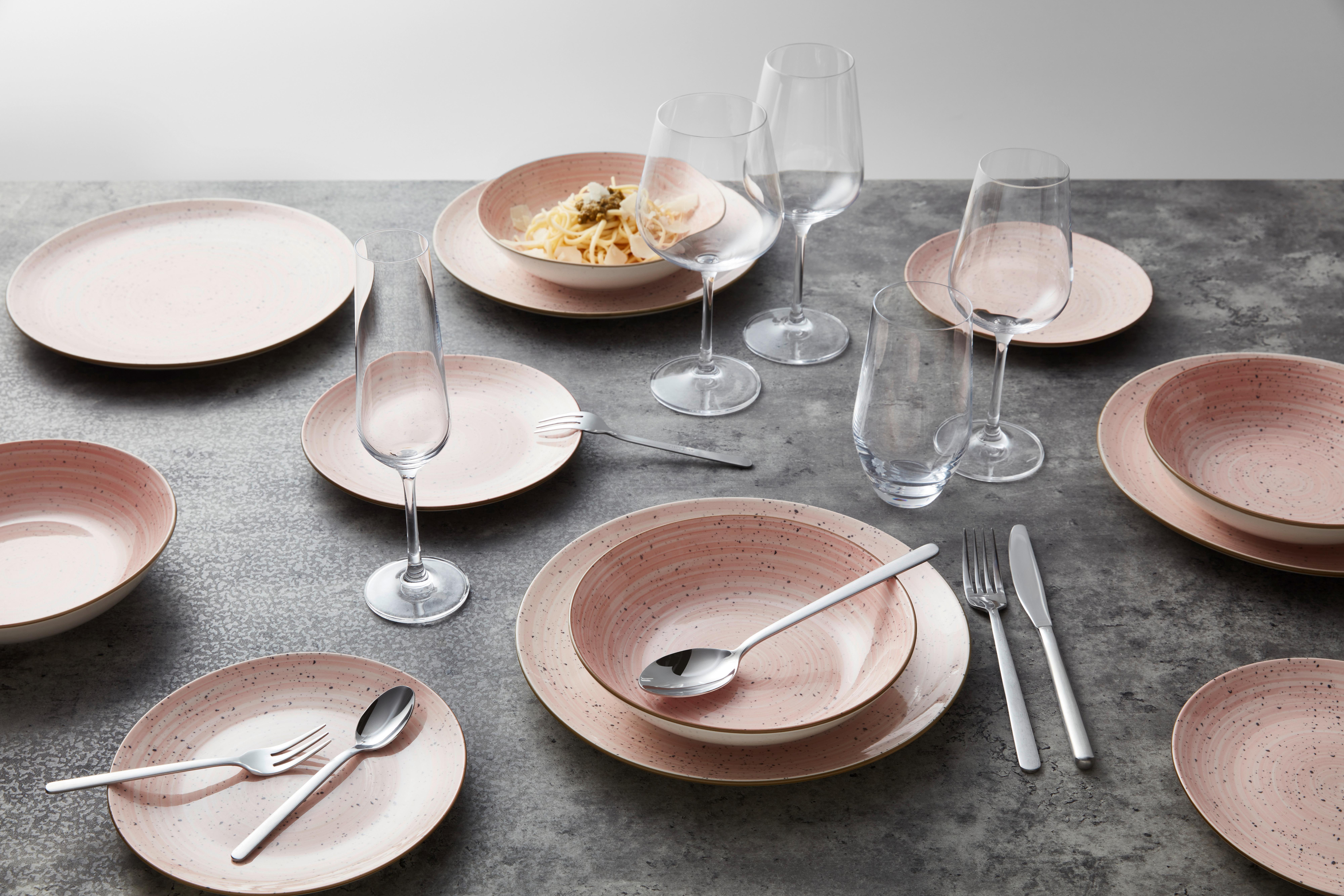 Tafelservice Tina in Pink, 12-teilig - Rosa, KONVENTIONELL, Keramik - Modern Living
