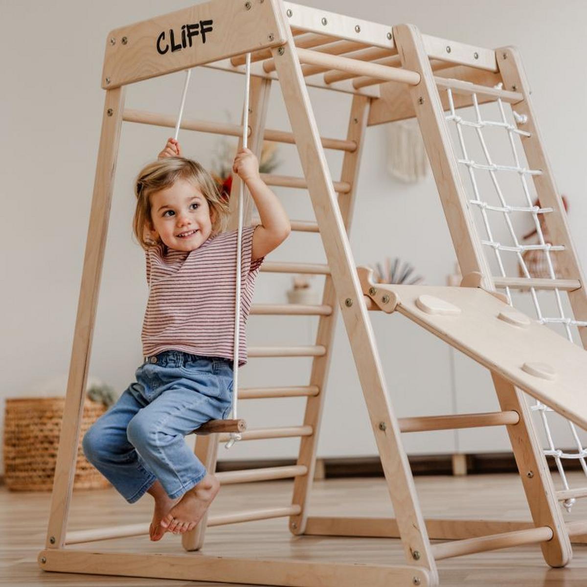Igralo Za Plezanje Cliff Compact, Pravi Les - barve breze, Basics, les (84/105/113cm) - CLIFF