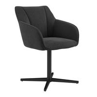 Stol Rosina, Črna, Vrtljiv - črna, Moderno, kovina/tekstil (56/84/60cm)