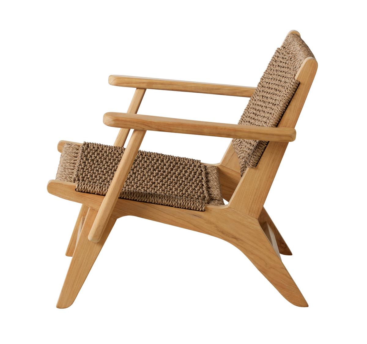 Loungesessel Eya Teak - Braun/Teakfarben, Natur, Holz/Kunststoff (68/70/75cm) - Gardenson