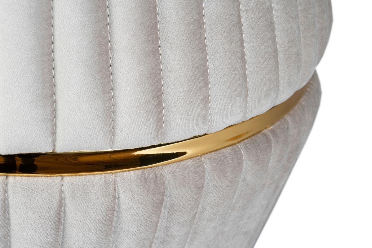 HOCKER DORIC 225 - Taupe/Goldfarben, Design, Textil (51,5/53cm) - Kayoom