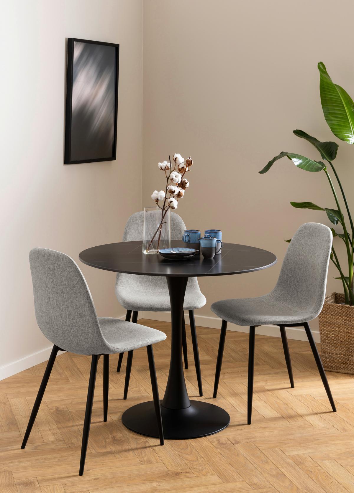 KRZESŁO CELIA - jasnoszary/czarny, Trend, metal/tkanina (44/86/54cm) - MID.YOU