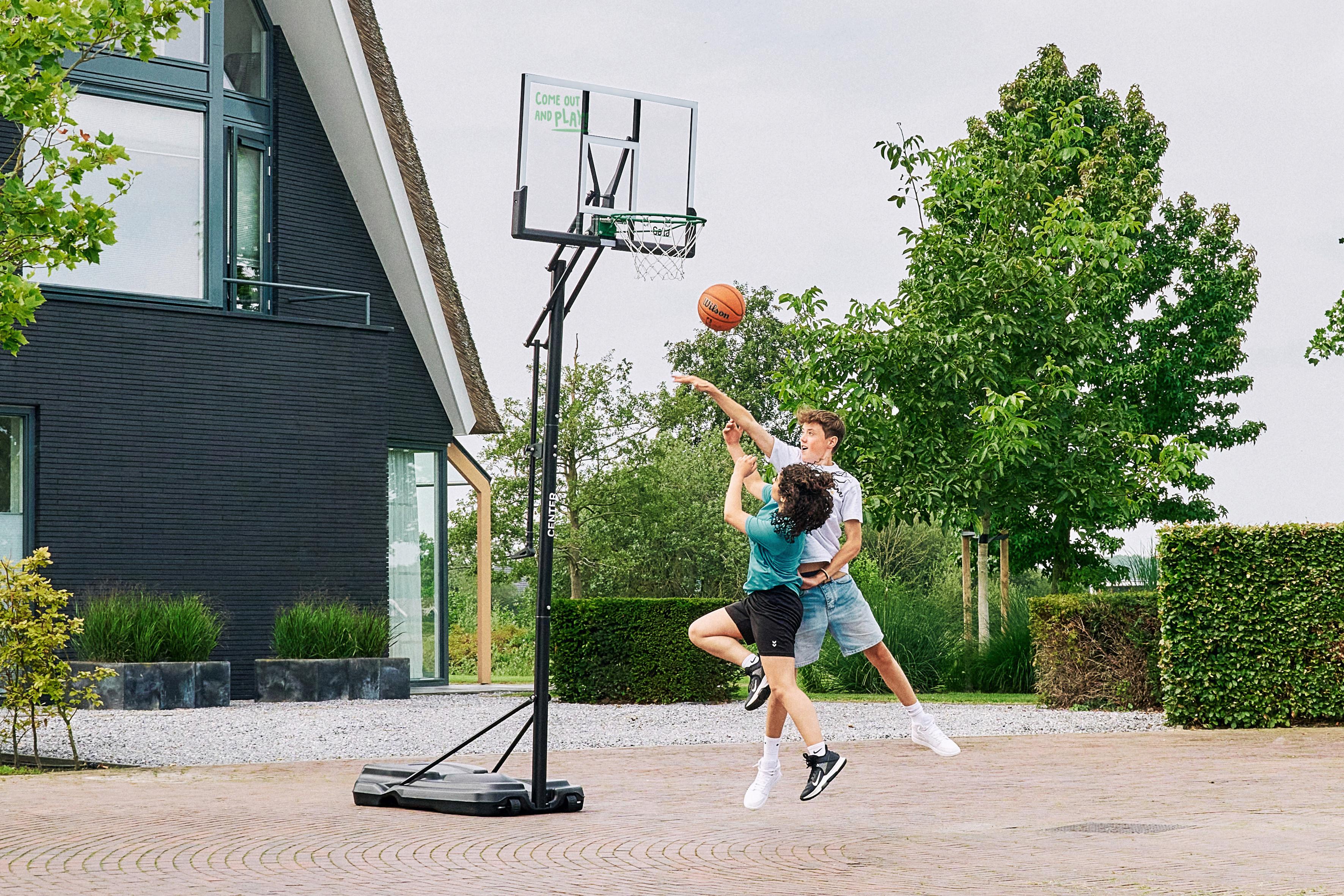 BASKETBALLSTÄNDER SALTA CENTER - Schwarz/Grün, KONVENTIONELL, Kunststoff/Metall (128/296-371/210cm) - Salta