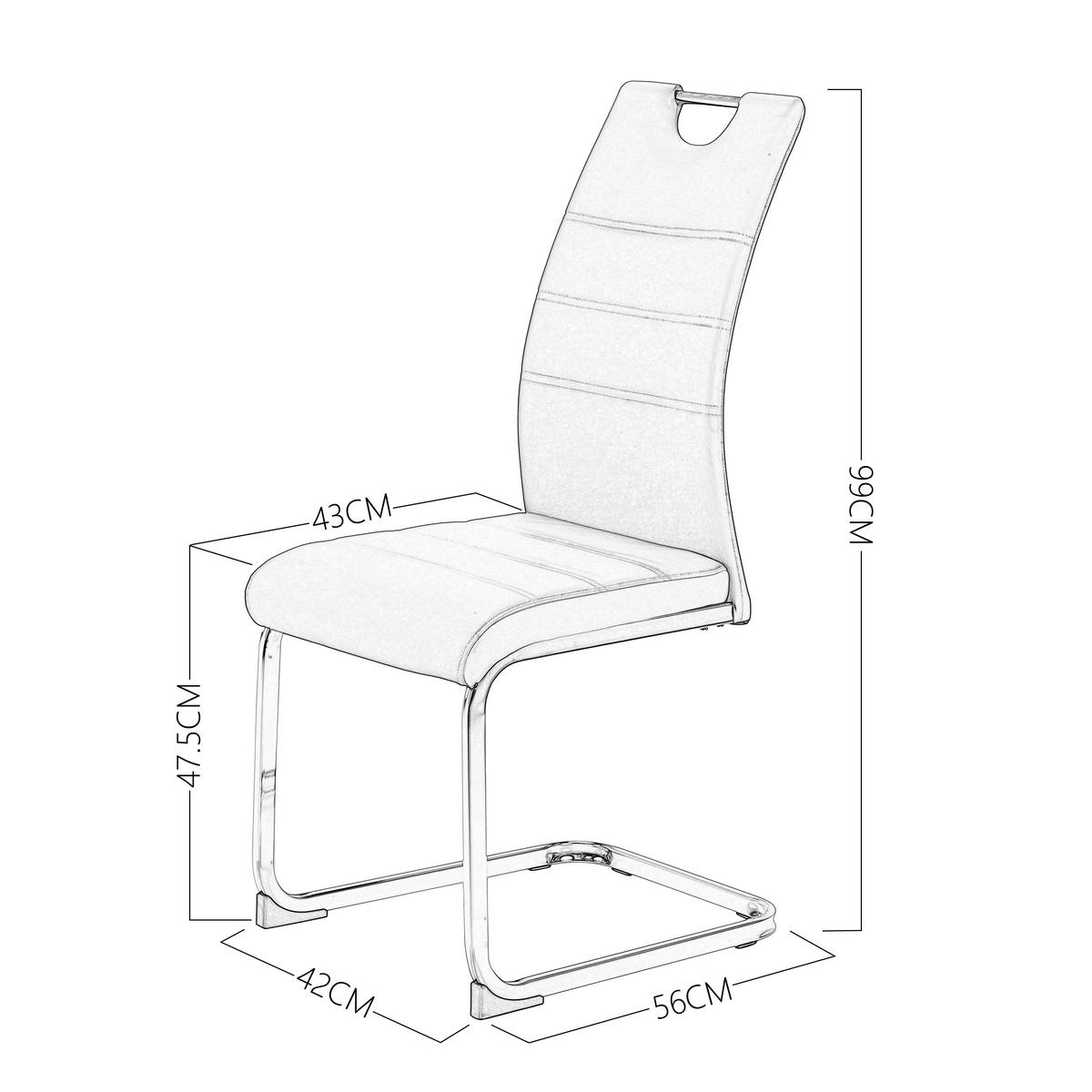 KRZESŁO NA PŁOZIE LEANDER - czarny/kolor chromowy, Design, metal/tkanina (42/99/56cm) - P & B