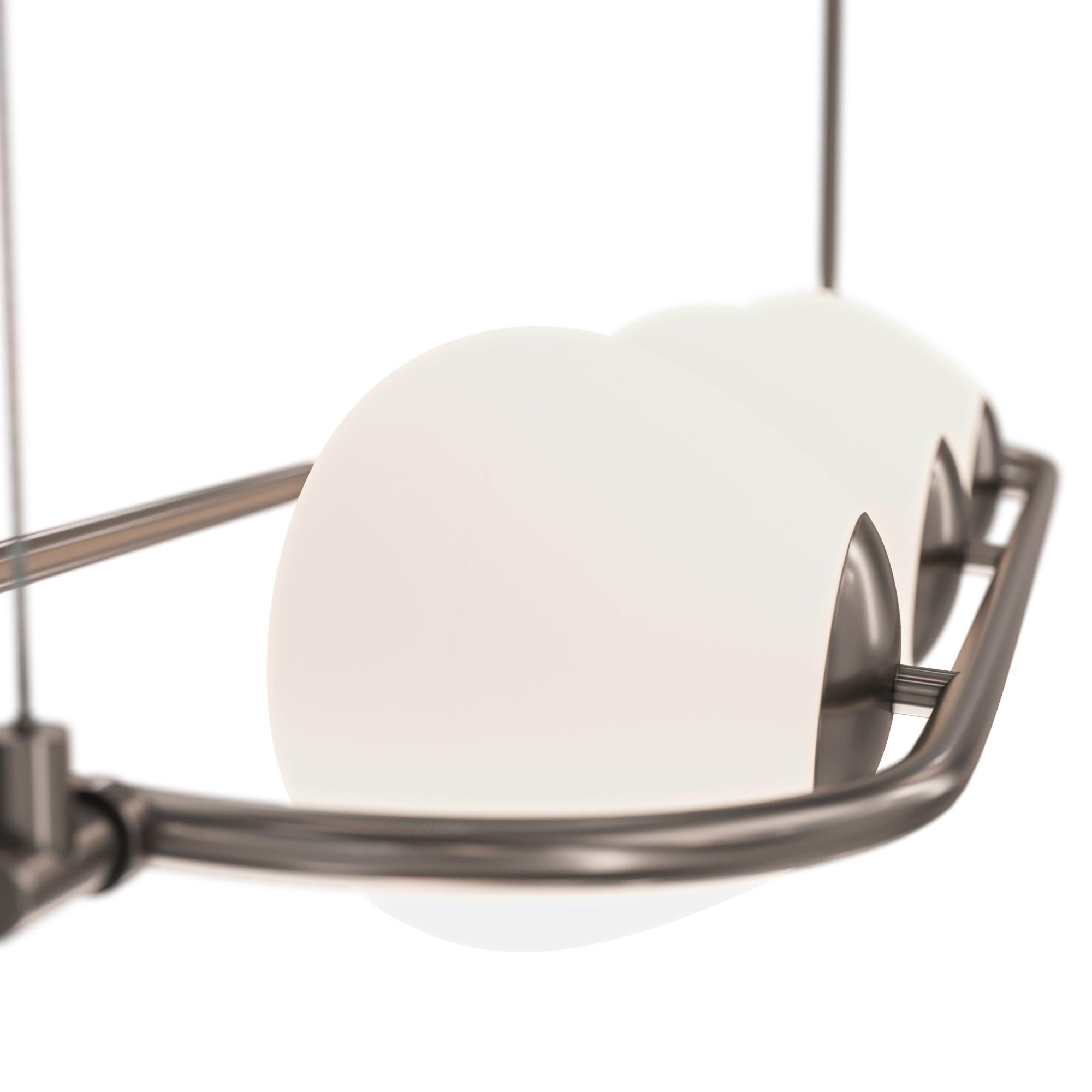 Pendelleuchte Erich Weiß/Nickelfarben max.40 Watt - Weiß/Nickelfarben, Trend, Glas/Metall (89/25,5/137cm) - MAYTONI