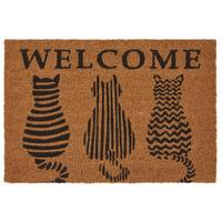 Fußmatte Welcome Cats in Braun ca.40x60cm - Braun, Basics, Textil (40/60cm) - Mömax