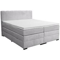 Boxspringbett Malaga ohne Fußteil Grau ca. 160x200cm - Silberfarben/Hellgrau, KONVENTIONELL, Holz/Holzwerkstoff (160/200cm) - Premium Living