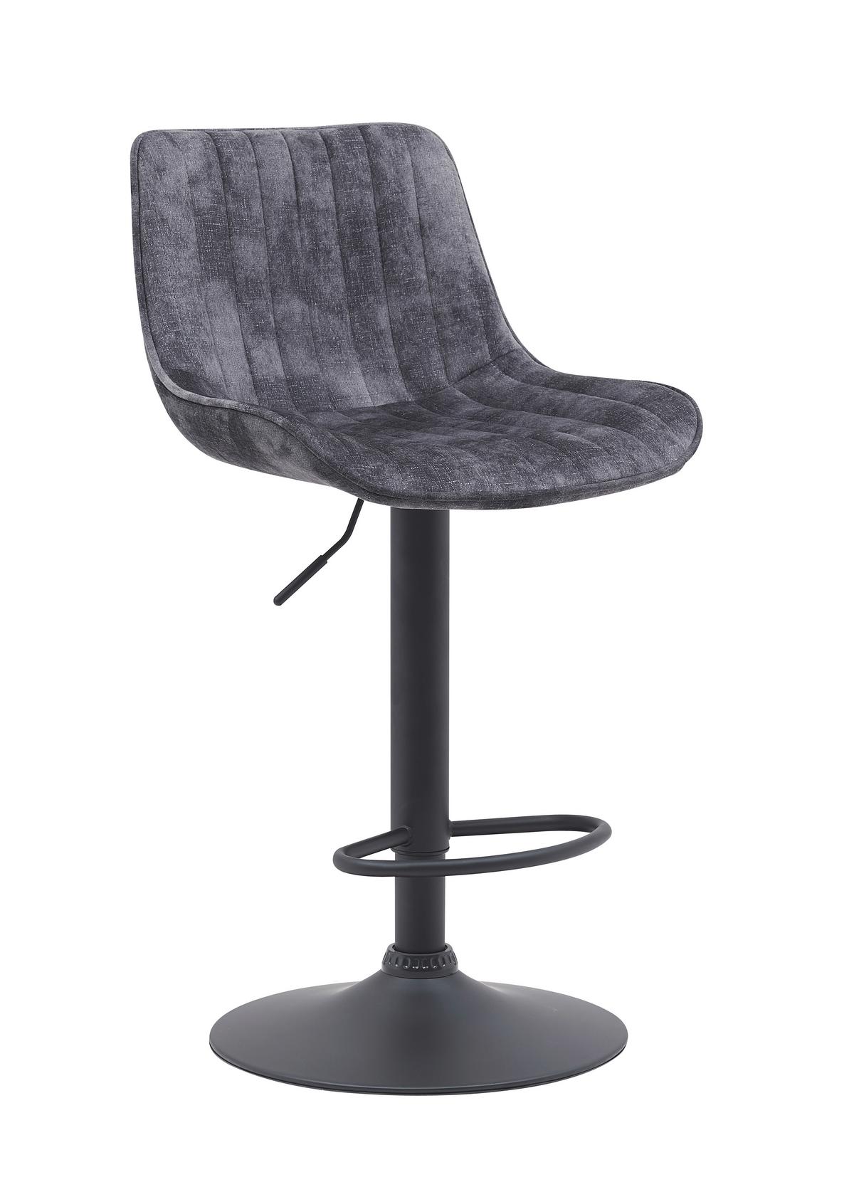 BARHOCKER-SET SABINE II H 2ER-SET - Anthrazit/Schwarz, MODERN, Textil/Metall (46/86-108/54cm) - MID.YOU