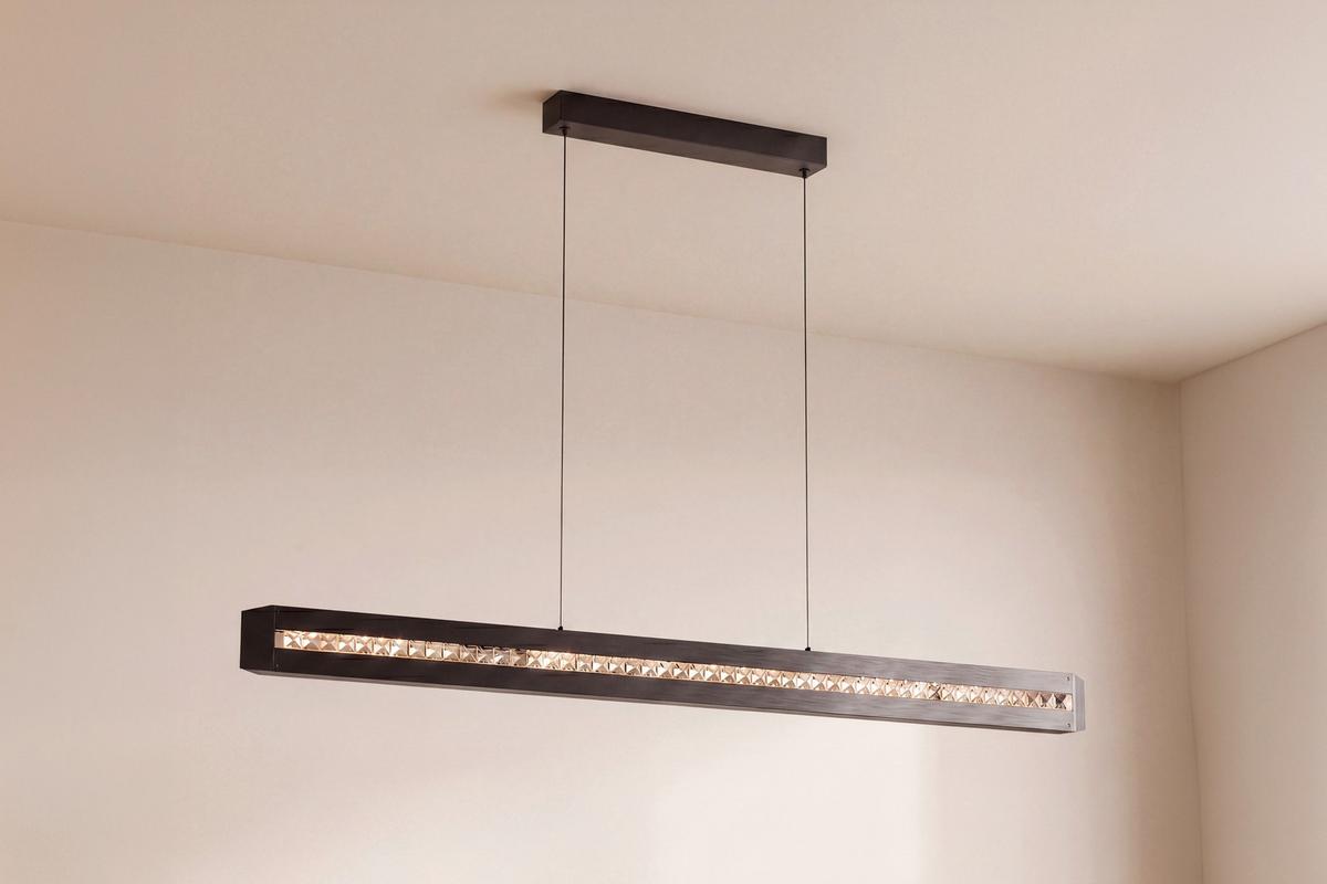 LAMPA WISZĄCA LED G51450/06 BANDA - czarny, Design, metal/szkło (115/6,5/150cm) - Brilliant