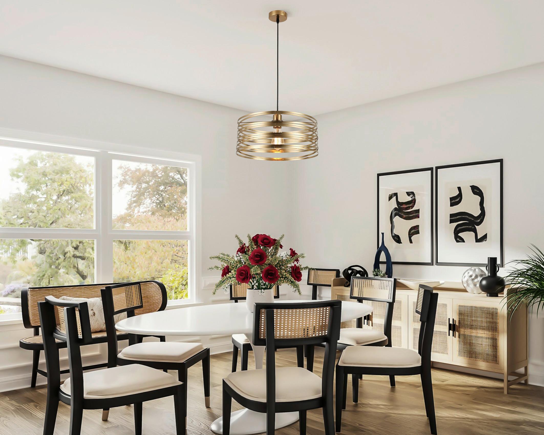 HANGLAMP SILVAIN - Zwart/Messingkleuren, Modern, Kunststof/Metaal (40/120cm) - Modern Living