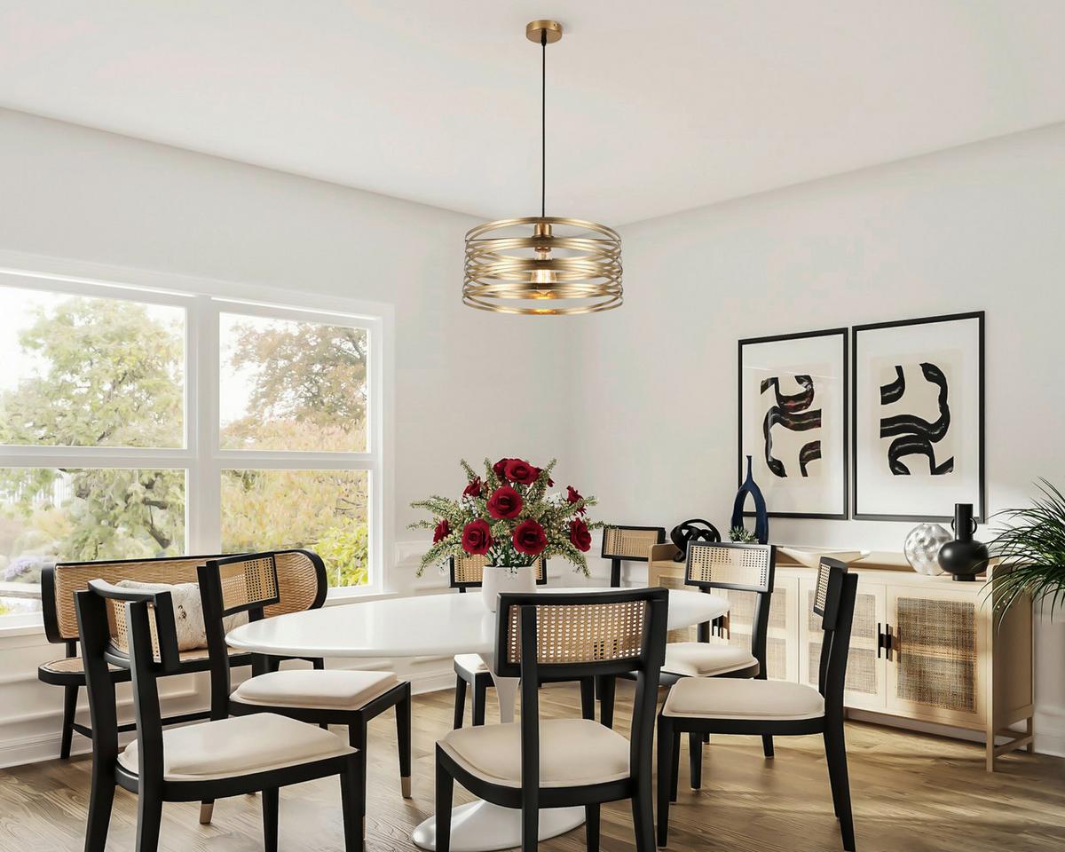 Függőlámpa Silvain - fekete/sárgaréz, Modern, műanyag/fém (40/120cm) - Modern Living