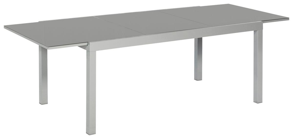 Vrtni Set Carrara, 9-Delni, Raztegljiva Miza - srebrne barve/črna, Moderno, kovina/tekstil - Gardenson