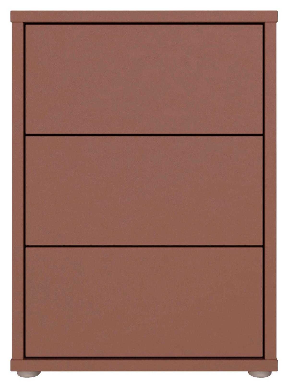 Nočna Omarica Alice, Terakota - srebrne barve/terakota, Trend, umetna masa/leseni material (50/69/42cm) - Carryhome