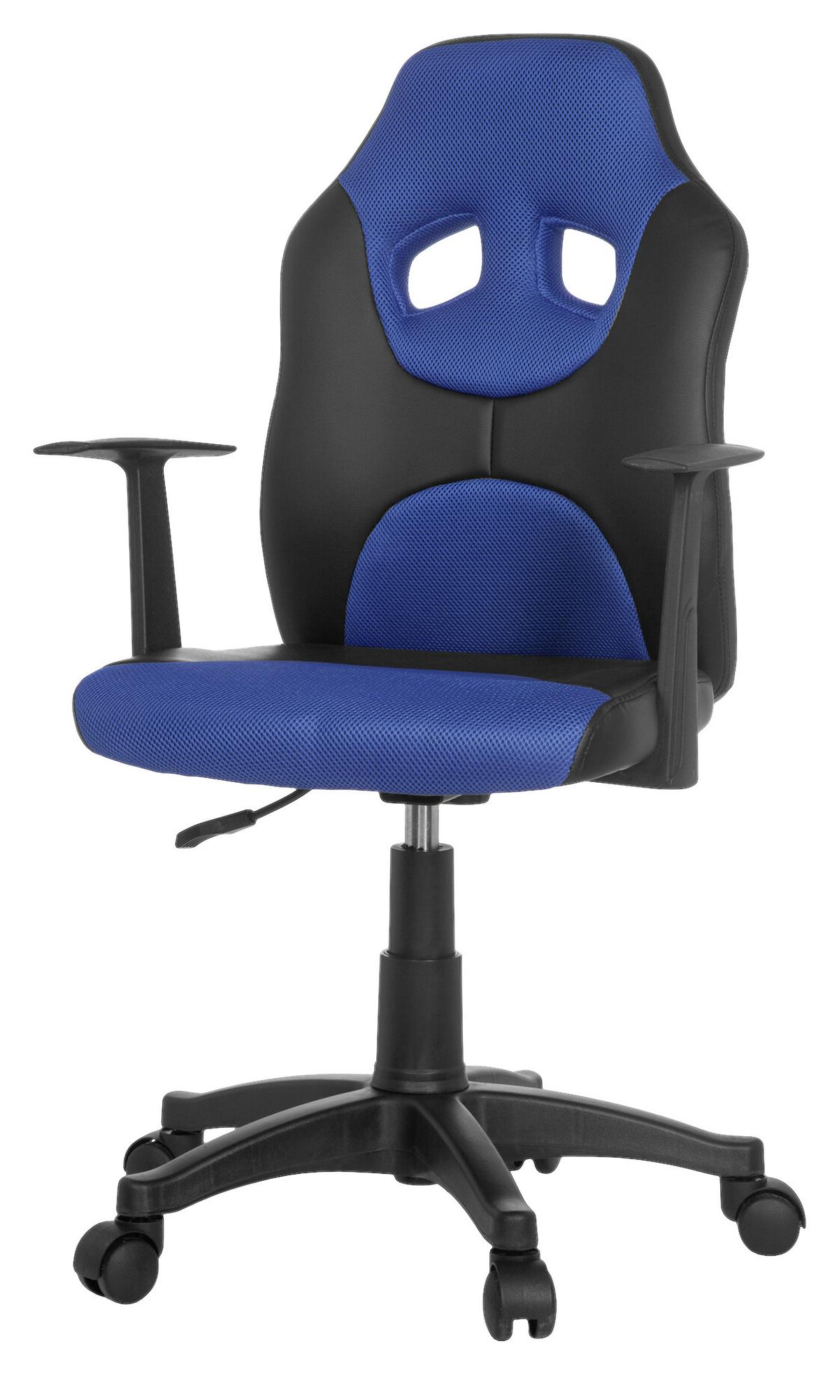 Mladinski Vrtljivi Stol Kid Racer Al, Črna, Modra - modra/črna, Basics, umetna masa (54/90-100/48cm) - MID.YOU